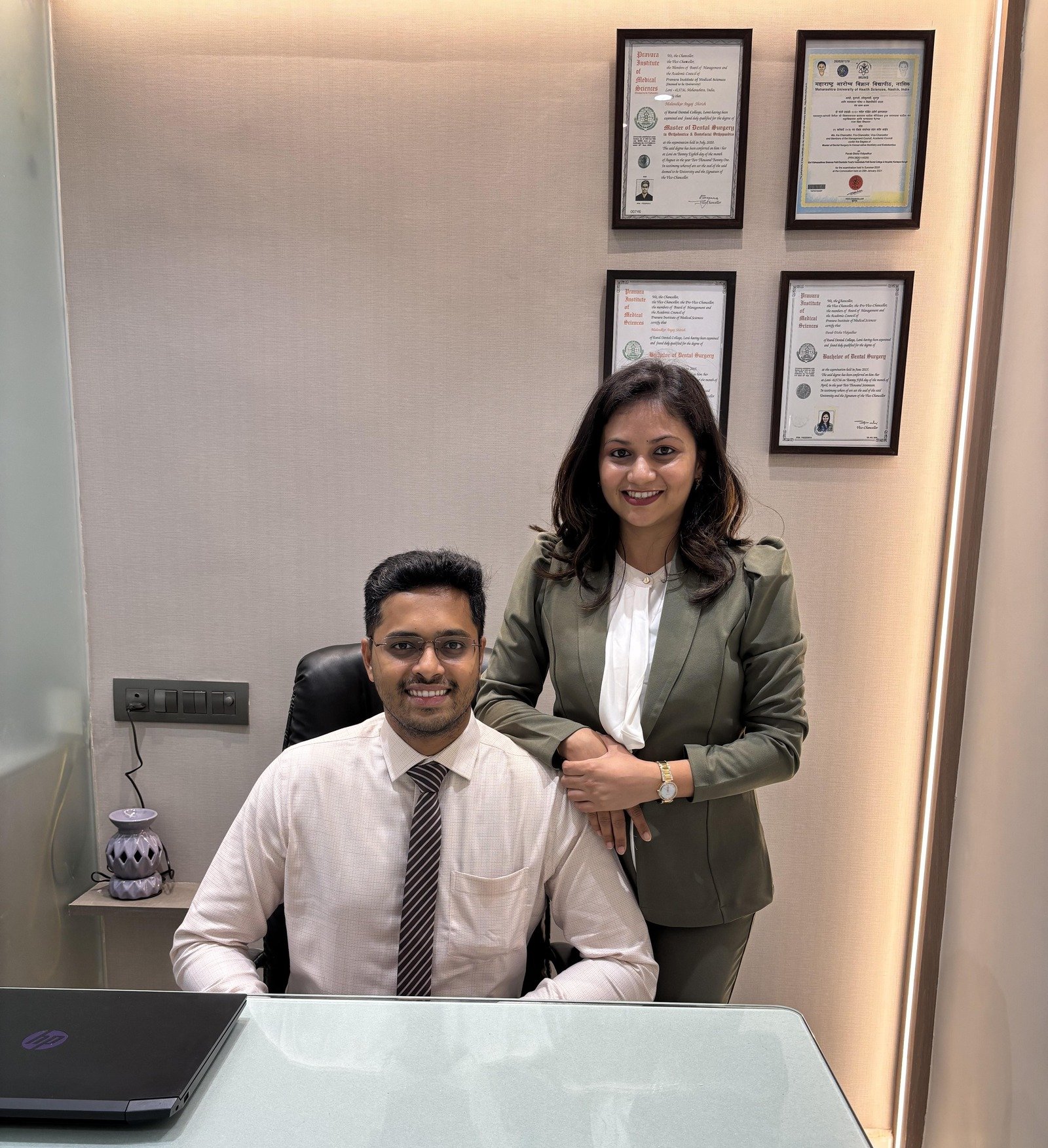 Dr. Disha Malandkar and Dr. Angaj Malandkar Founders EndoBrace Dental